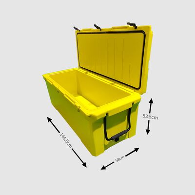 جعبه خنک کننده بزرگ 240QT با قالب‌گیری چرخشی - صندوق یخچالی سنگین برای فضای باز برای ماهیگیری و مسافرت