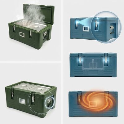 Catering Food Pan Carrier 90L Commercial Insulated Buffet Transport Cabinet Hotel Canteen 635x460x640mm
