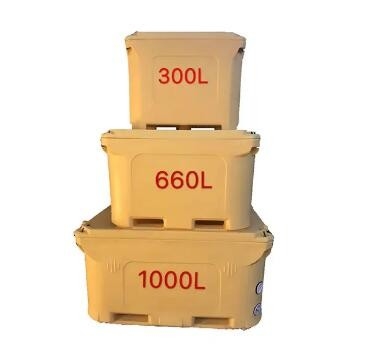 جعبه خنک کننده روتومولد شده 300 لیتری، سطل ماهیگیری چیلی با عایق PU