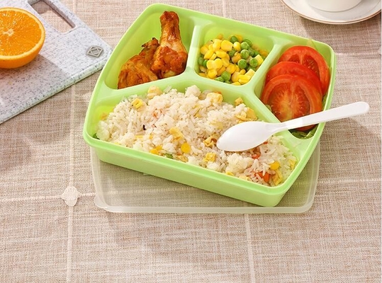 جعبه ناهار 1280 میلی لیتری قابل استفاده مجدد Bento 4 محفظه